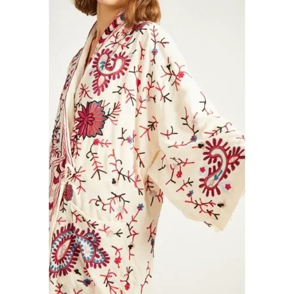 NWTFrench Connection Dorothy Soft Embroidered Kimono Jacket, One Size